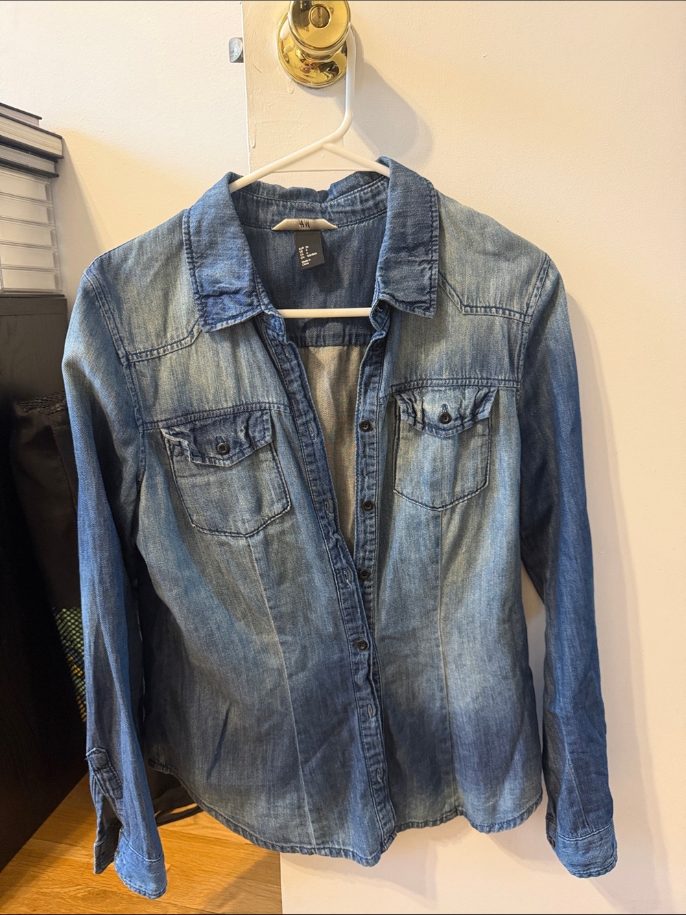 H&M Faded Blue Denim Shirt Jacket